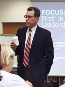 Dr. Michael Schmoker, a former adminstrator, teacher, and author of several books, spoke to Liberty Middle School and University Charter staff.